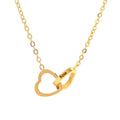 TINGKU Custom Name Necklace Double Loop Crossed Heart Necklace Lobster Clasp Stainless Steel Personalized Gifts for Women