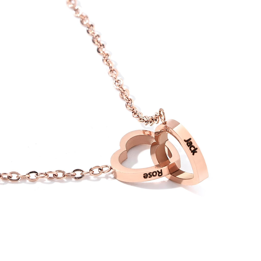 ‌TINGKU Eternal Real Rose Gift Box for Women, Preserved Rose with Customized Name Engraved Heart Necklace, Personalized Romantic Gift for Wife, Girlfriend, Mom, Mother's Day Love Keepsake